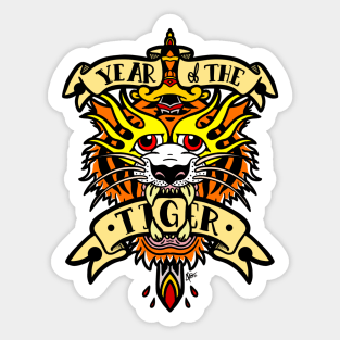 Year of the Tiger Tattoo Shirt Sticker